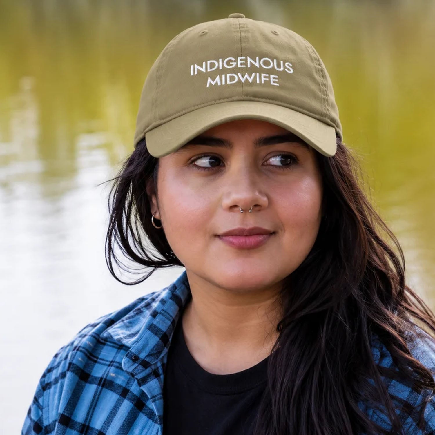 Organic Cotton Embroidered Baseball Cap — Customizable Text, Various Colours