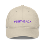 Organic Cotton Embroidered Baseball Cap — Customizable Text, Various Colours