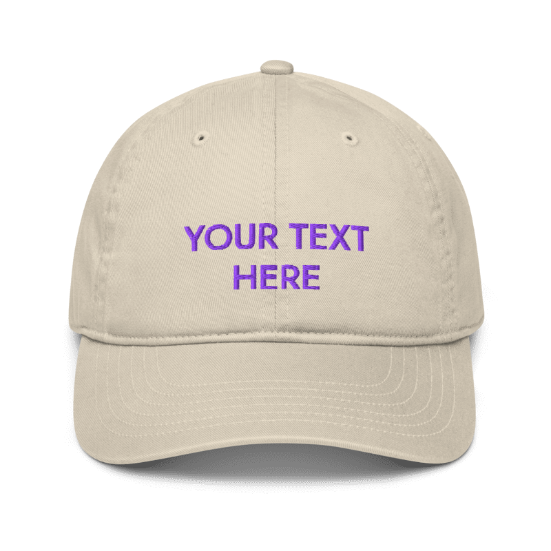 Organic Cotton Embroidered Baseball Cap (customize your Nation!) — Various Colours