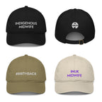 Organic Cotton Embroidered Baseball Cap — Customizable Text, Various Colours