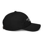 Organic Cotton Embroidered Baseball Cap — Customizable Text, Various Colours