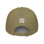 Organic Cotton Embroidered Baseball Cap — Customizable Text, Various Colours