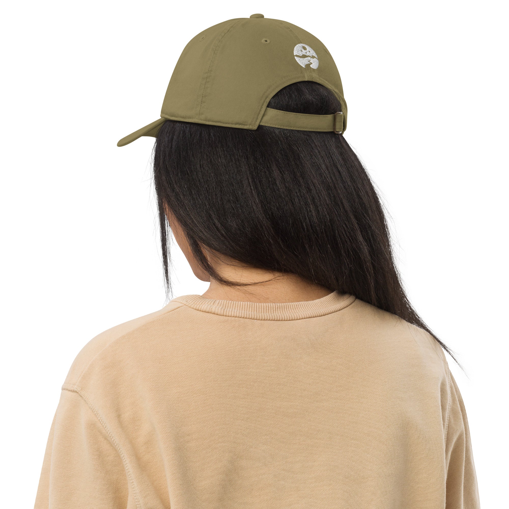 Organic Cotton Embroidered Baseball Cap — Customizable Text, Various Colours