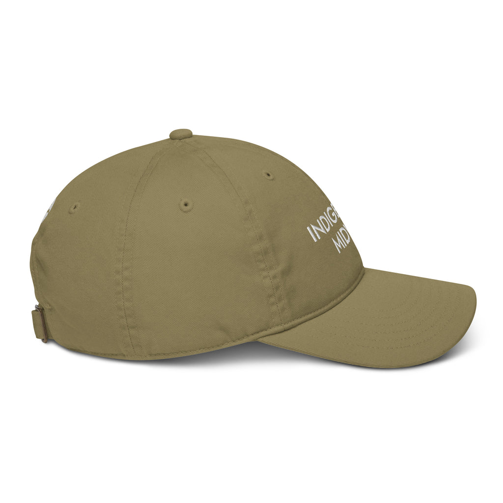 Organic Cotton Embroidered Baseball Cap — Customizable Text, Various Colours