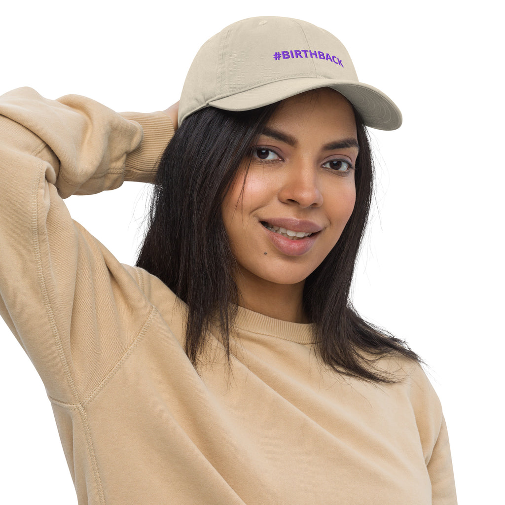 Organic Cotton Embroidered Baseball Cap — Customizable Text, Various Colours